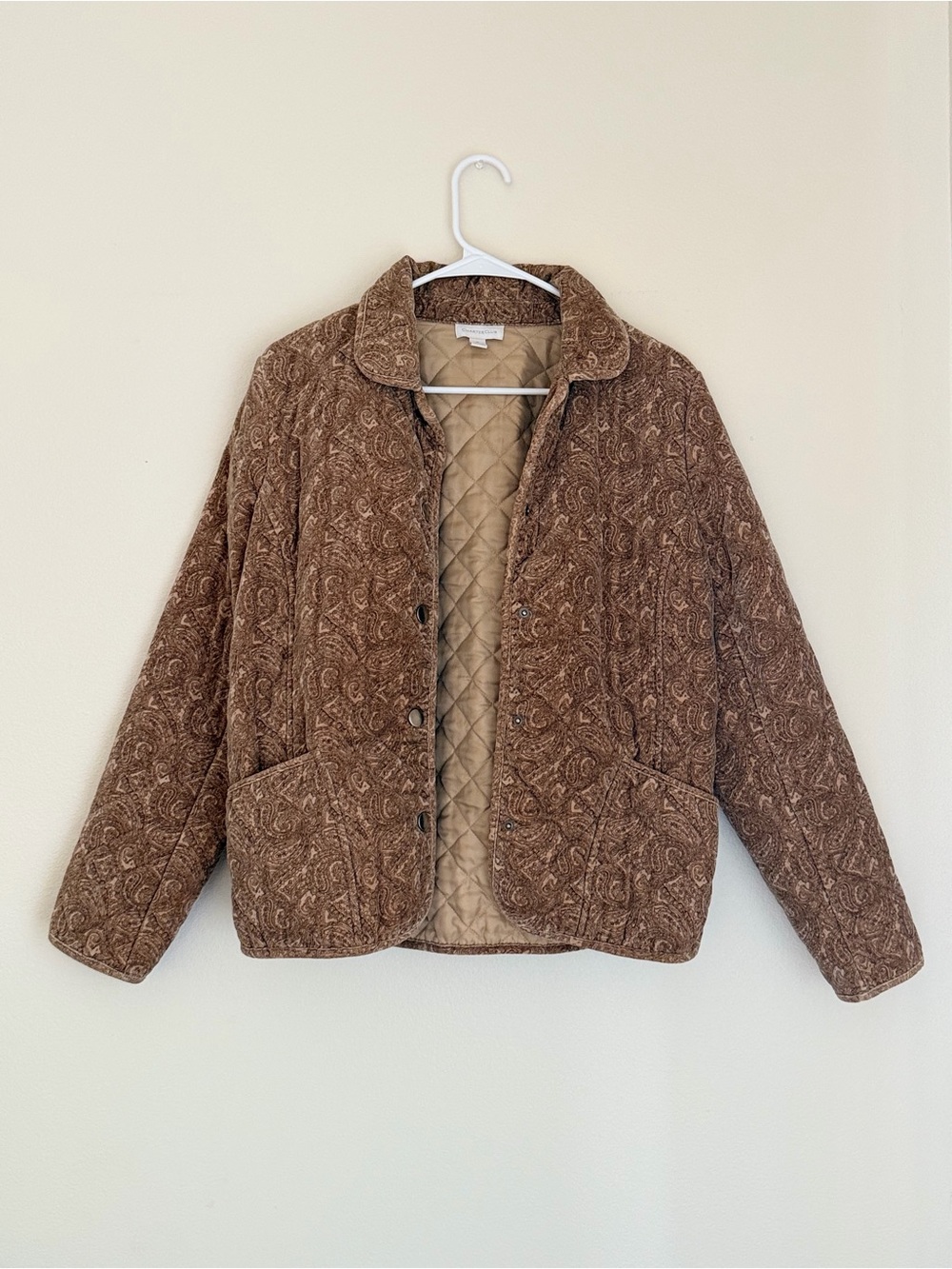 Charter Club Brown Paisley Quilted Jacket – Medium